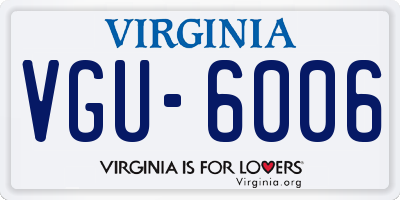 VA license plate VGU6006