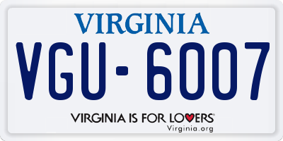 VA license plate VGU6007
