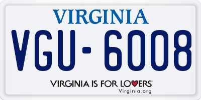 VA license plate VGU6008