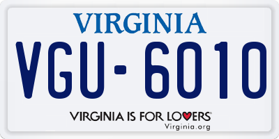 VA license plate VGU6010