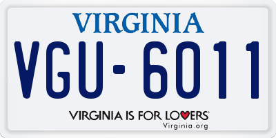 VA license plate VGU6011