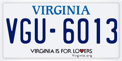 VA license plate VGU6013