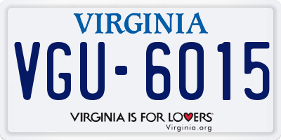 VA license plate VGU6015