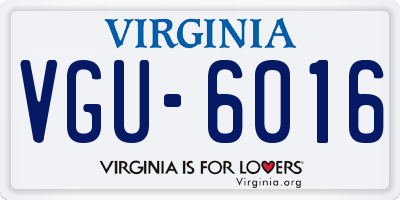 VA license plate VGU6016