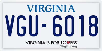 VA license plate VGU6018