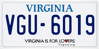 VA license plate VGU6019
