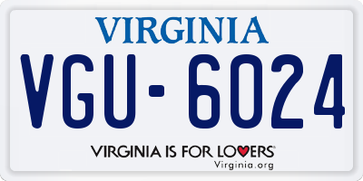 VA license plate VGU6024
