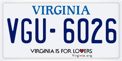 VA license plate VGU6026