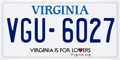 VA license plate VGU6027