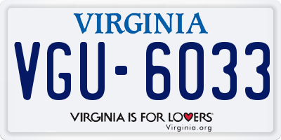 VA license plate VGU6033