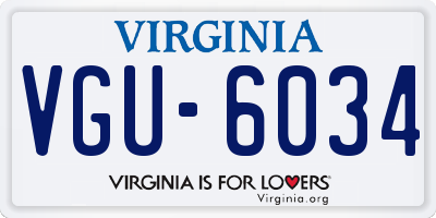 VA license plate VGU6034