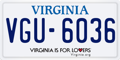 VA license plate VGU6036