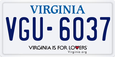 VA license plate VGU6037