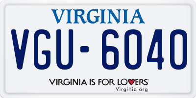 VA license plate VGU6040