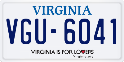 VA license plate VGU6041