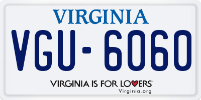 VA license plate VGU6060
