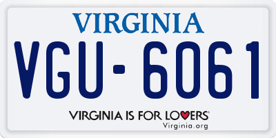 VA license plate VGU6061