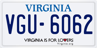 VA license plate VGU6062