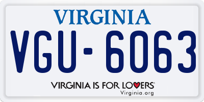 VA license plate VGU6063