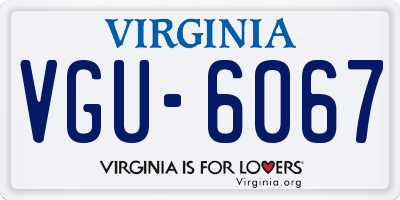 VA license plate VGU6067