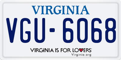 VA license plate VGU6068