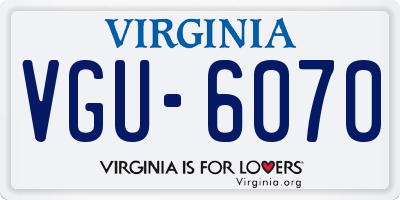 VA license plate VGU6070