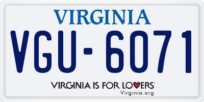 VA license plate VGU6071