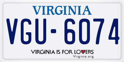 VA license plate VGU6074
