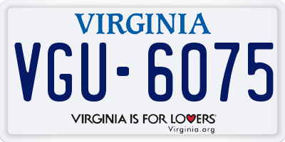 VA license plate VGU6075