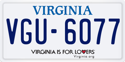 VA license plate VGU6077