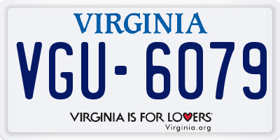 VA license plate VGU6079