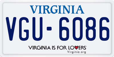 VA license plate VGU6086