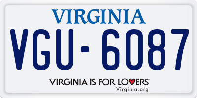 VA license plate VGU6087