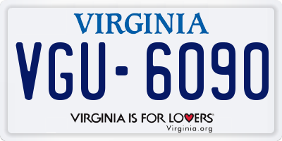 VA license plate VGU6090