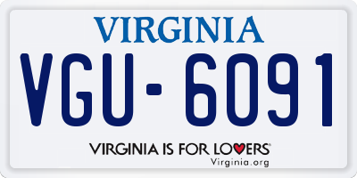 VA license plate VGU6091