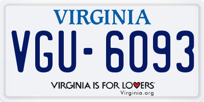 VA license plate VGU6093