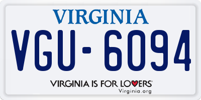 VA license plate VGU6094