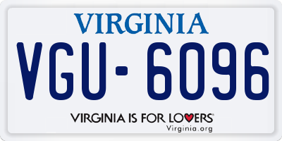 VA license plate VGU6096
