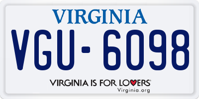 VA license plate VGU6098