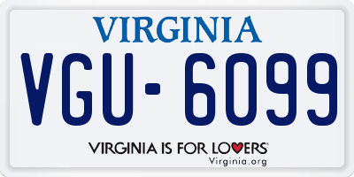 VA license plate VGU6099
