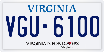 VA license plate VGU6100