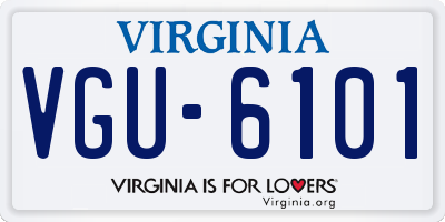 VA license plate VGU6101