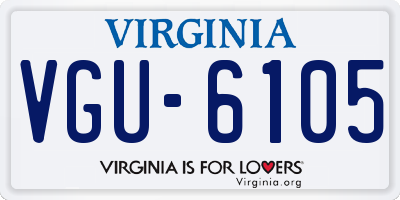 VA license plate VGU6105