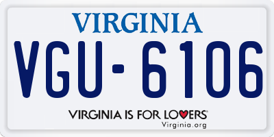 VA license plate VGU6106