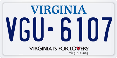VA license plate VGU6107