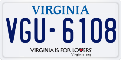 VA license plate VGU6108