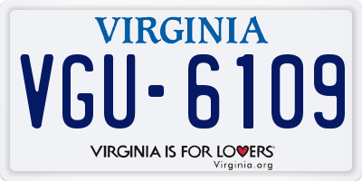 VA license plate VGU6109