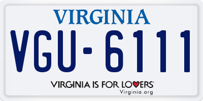 VA license plate VGU6111