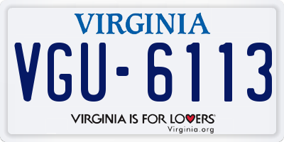 VA license plate VGU6113