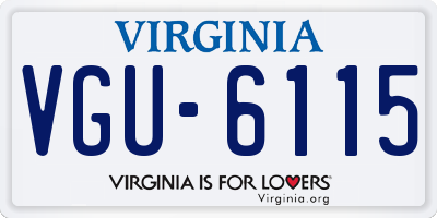 VA license plate VGU6115